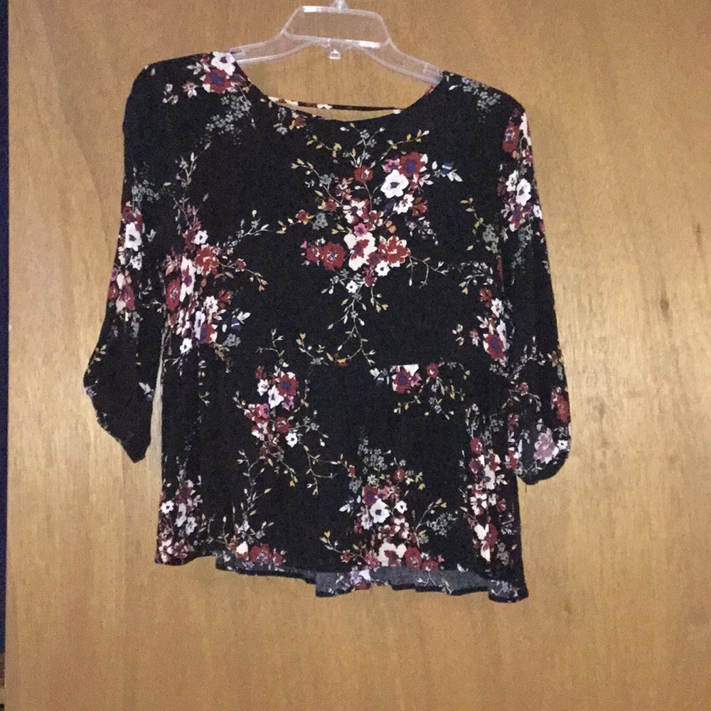 flowy floral shirt